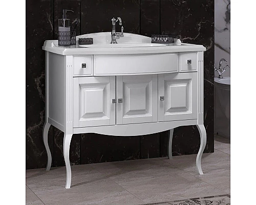 Купить Комплект мебели белый матовый 100 см Opadiris Лаура в магазине сантехники Santeh-Crystal.ru