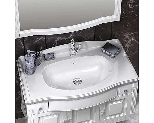 Купить Комплект мебели белый матовый 100 см Opadiris Лаура в магазине сантехники Santeh-Crystal.ru