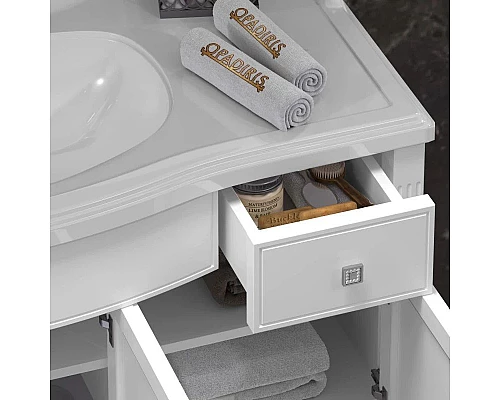 Приобрести Комплект мебели белый матовый 120 см Opadiris Лаура в магазине сантехники Santeh-Crystal.ru