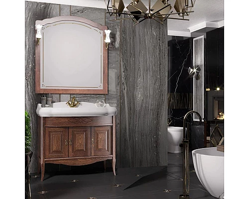 Приобрести Комплект мебели светлый орех 100 см Opadiris Лоренцо в магазине сантехники Santeh-Crystal.ru