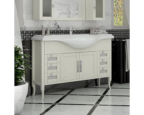 Приобрести Тумба с раковиной слоновая кость 121,5 см Opadiris Мираж в магазине сантехники Santeh-Crystal.ru