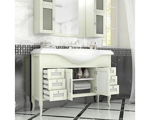 Приобрести Тумба с раковиной слоновая кость 121,5 см Opadiris Мираж в магазине сантехники Santeh-Crystal.ru