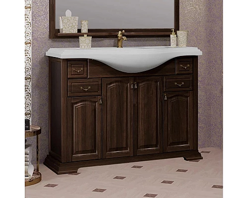 Приобрести Тумба с раковиной орех антикварный 121 см Opadiris Риспекто в магазине сантехники Santeh-Crystal.ru