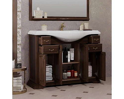 Приобрести Тумба с раковиной орех антикварный 121 см Opadiris Риспекто в магазине сантехники Santeh-Crystal.ru