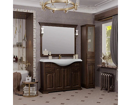 Приобрести Тумба с раковиной орех антикварный 121 см Opadiris Риспекто в магазине сантехники Santeh-Crystal.ru