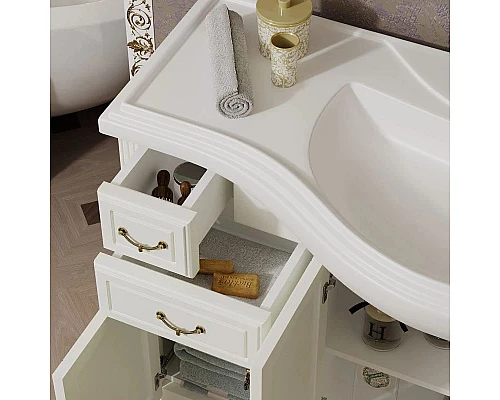 Заказать Тумба с раковиной слоновая кость 121 см Opadiris Риспекто в магазине сантехники Santeh-Crystal.ru