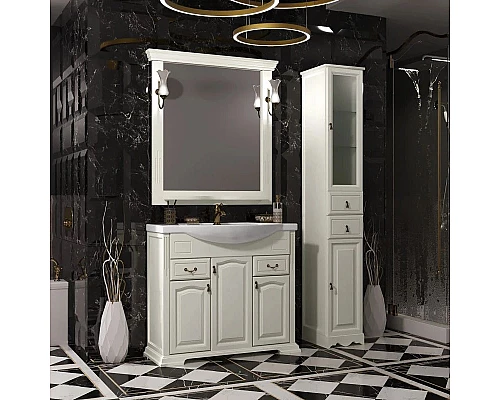 Купить Тумба с раковиной слоновая кость 97 см Opadiris Риспекто в магазине сантехники Santeh-Crystal.ru