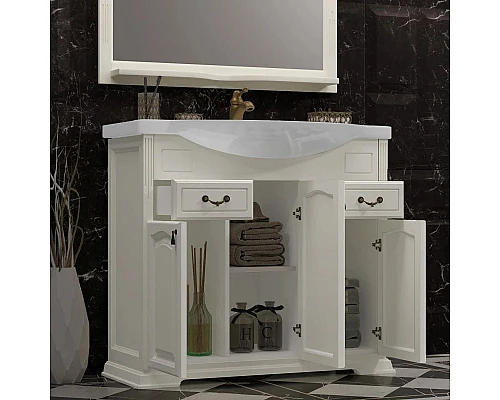 Купить Тумба с раковиной слоновая кость 97 см Opadiris Риспекто в магазине сантехники Santeh-Crystal.ru