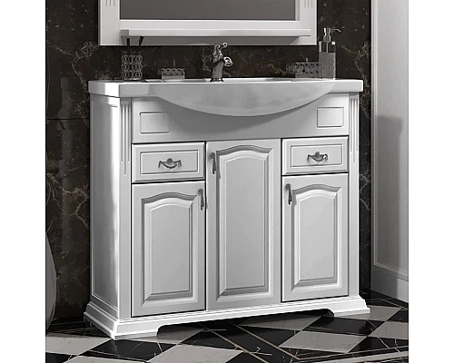 Заказать Тумба с раковиной белый матовый 97 см Opadiris Риспекто в магазине сантехники Santeh-Crystal.ru