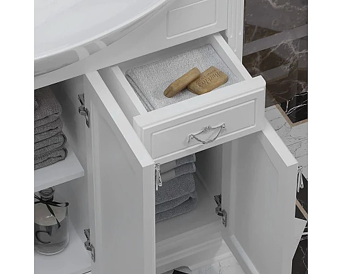 Заказать Тумба с раковиной белый матовый 97 см Opadiris Риспекто в магазине сантехники Santeh-Crystal.ru