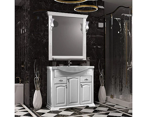 Заказать Комплект мебели белый матовый 97 см Opadiris Риспекто SET/00-00002567/4630055550531/Z0000012538/Z0000006243 в магазине сантехники Santeh-Crystal.ru