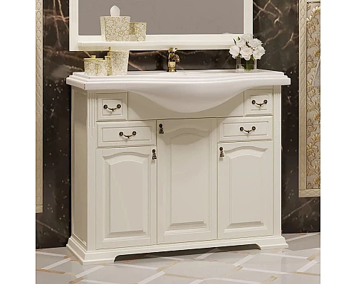 Приобрести Тумба с раковиной слоновая кость 107 см Opadiris Риспекто в магазине сантехники Santeh-Crystal.ru