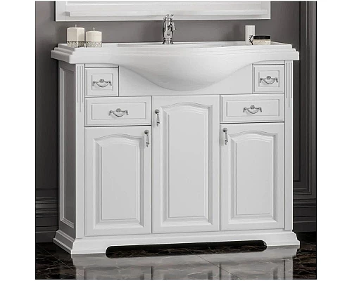 Приобрести Тумба с раковиной белый матовый 107 см Opadiris Риспекто в магазине сантехники Santeh-Crystal.ru