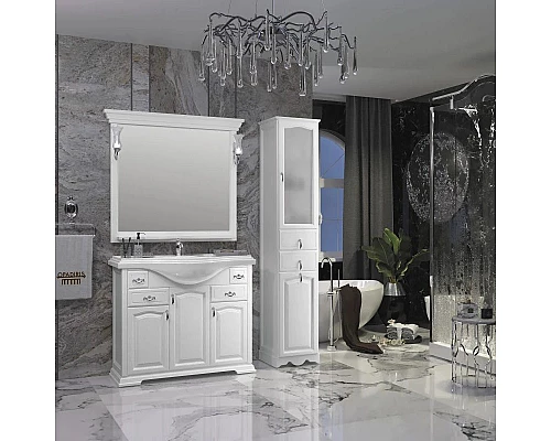 Приобрести Тумба с раковиной белый матовый 107 см Opadiris Риспекто в магазине сантехники Santeh-Crystal.ru