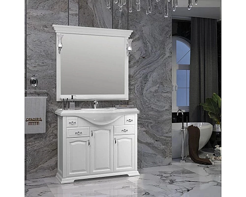 Приобрести Тумба с раковиной белый матовый 107 см Opadiris Риспекто в магазине сантехники Santeh-Crystal.ru