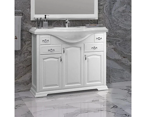 Приобрести Тумба с раковиной белый матовый 107 см Opadiris Риспекто в магазине сантехники Santeh-Crystal.ru