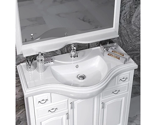 Приобрести Тумба с раковиной белый матовый 107 см Opadiris Риспекто в магазине сантехники Santeh-Crystal.ru