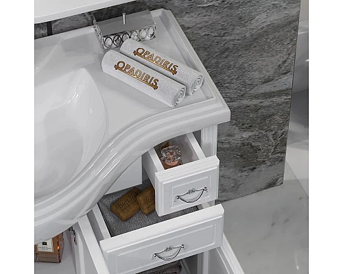 Приобрести Тумба с раковиной белый матовый 107 см Opadiris Риспекто в магазине сантехники Santeh-Crystal.ru