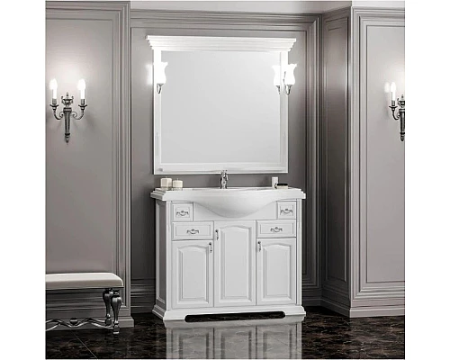 Приобрести Тумба с раковиной белый матовый 107 см Opadiris Риспекто в магазине сантехники Santeh-Crystal.ru