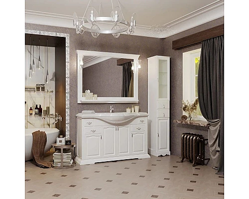 Приобрести Комплект мебели белый матовый 121 см Opadiris Риспекто в магазине сантехники Santeh-Crystal.ru