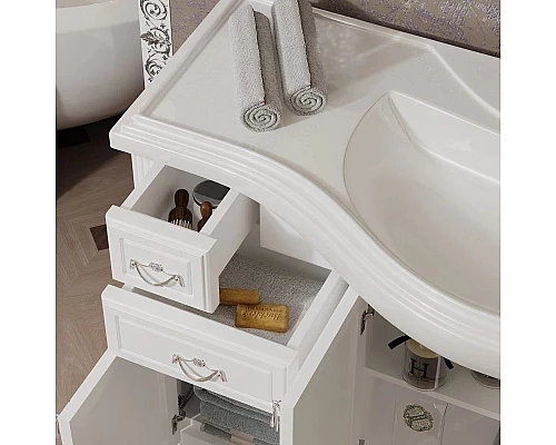 Приобрести Комплект мебели белый матовый 121 см Opadiris Риспекто в магазине сантехники Santeh-Crystal.ru