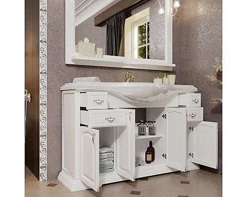 Приобрести Комплект мебели белый матовый 121 см Opadiris Риспекто в магазине сантехники Santeh-Crystal.ru