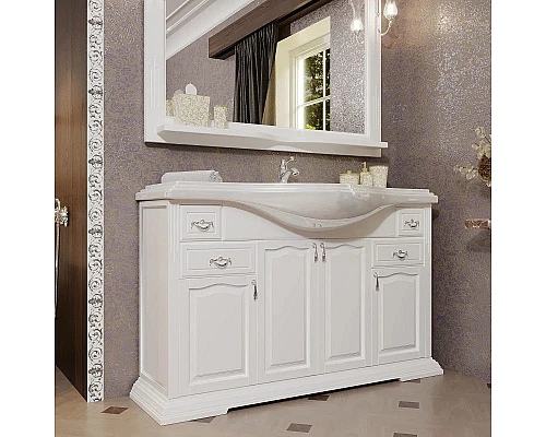 Приобрести Комплект мебели белый матовый 121 см Opadiris Риспекто в магазине сантехники Santeh-Crystal.ru