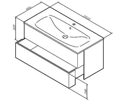 Купить Тумба белый глянец 100 см Am.Pm Spirit V2.0 M70AFHX1002WG в магазине сантехники Santeh-Crystal.ru