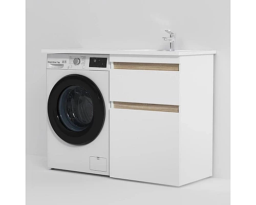 Приобрести Тумба с раковиной белый глянец 120 см Am.Pm X-Joy M85AFSX0602WG + M85AWPR1201WG в магазине сантехники Santeh-Crystal.ru