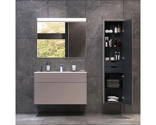 Купить Тумба с раковиной серый матовый 100,8 см Am.Pm Inspire 2.0 M50AFHX1003EGM + M50AWPX1001WG в магазине сантехники Santeh-Crystal.ru