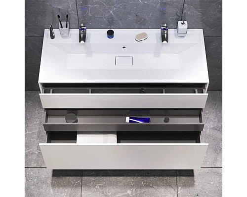 Заказать Тумба с раковиной белый матовый 120,8 см Am.Pm Inspire 2.0 M50AFHX1203WM + M50AWPC1201WG в магазине сантехники Santeh-Crystal.ru