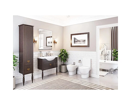 Заказать Комплект мебели дуб тёмный шоколад 105,5 см Roca America Evolution L ZRU9302944 + 327205000 + ZRU9302950 в магазине сантехники Santeh-Crystal.ru