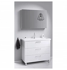 Комплект мебели белый глянец 101,5 см Aqwella Manchester MAN01103 + 4640021065204 + MC.04.10