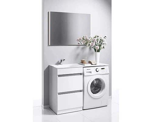 Приобрести Комплект мебели белый глянец 115 см Aqwella Forma FOR01052 + FOR.11.04.D-L + SM0210 в магазине сантехники Santeh-Crystal.ru