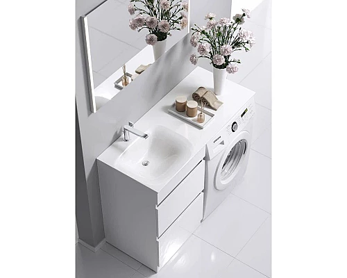 Приобрести Комплект мебели белый глянец 115 см Aqwella Forma FOR01052 + FOR.11.04.D-L + SM0210 в магазине сантехники Santeh-Crystal.ru