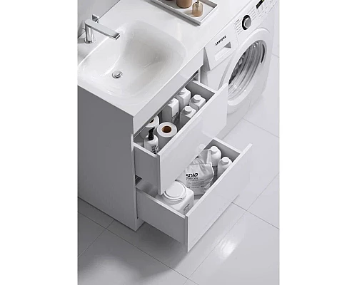 Приобрести Комплект мебели белый глянец 115 см Aqwella Forma FOR01052 + FOR.11.04.D-L + SM0210 в магазине сантехники Santeh-Crystal.ru