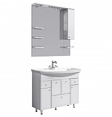 Комплект мебели белый глянец 105 см Aqwella Barcelona Lux BA0110K + 4620008197340 + Ba.02.10