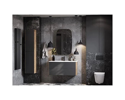 Заказать Комплект мебели графит софт/дуб веллингтон 100,5 см Акватон Сохо 1A258201AJA00 + 1WH501627 + 1A258302AJA0L в магазине сантехники Santeh-Crystal.ru