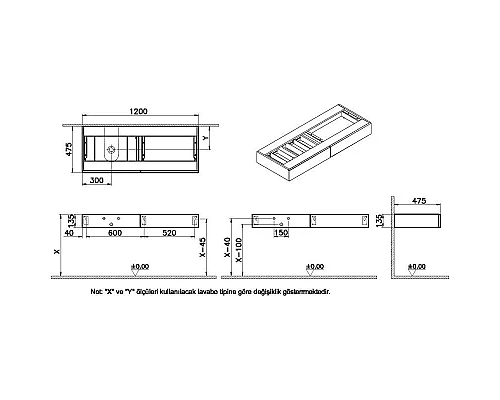 Купить Тумба дуб 120 см L VitrA Origin 65681 в магазине сантехники Santeh-Crystal.ru