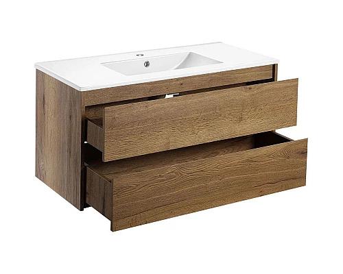 Приобрести Тумба с раковиной дуб табачный 101,5 см Vincea Gio VMC-2G100TO + VBS-13100 в магазине сантехники Santeh-Crystal.ru