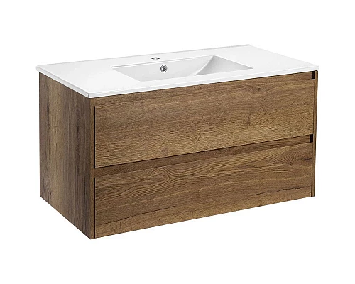 Заказать Комплект мебели дуб табачный 101,5 см Vincea Gio VMC-2G100TO + VBS-13100 + VLM-2B100 в магазине сантехники Santeh-Crystal.ru