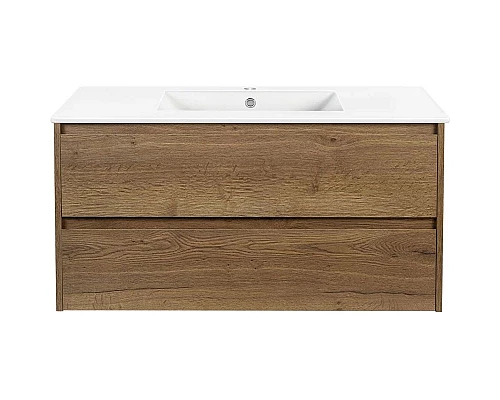 Заказать Комплект мебели дуб табачный 101,5 см Vincea Gio VMC-2G100TO + VBS-13100 + VLM-2B100 в магазине сантехники Santeh-Crystal.ru
