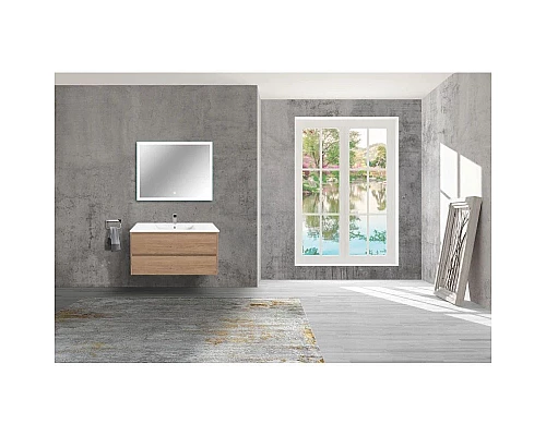 Приобрести Тумба с раковиной натуральный дуб 101,5 см Vincea Gio VMC-2G100NO + VBS-13100 в магазине сантехники Santeh-Crystal.ru