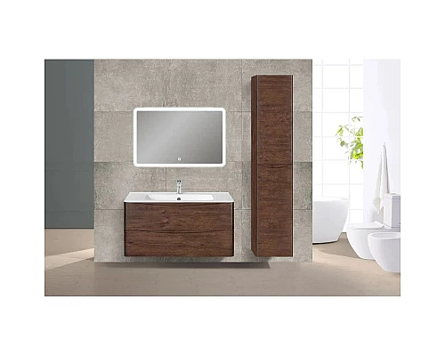 Заказать Комплект мебели темный дуб 100 см Vincea Paola VMC-2P100RW + VCB-2VP100W + VLM-2A100 в магазине сантехники Santeh-Crystal.ru