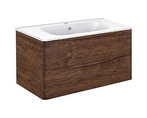 Заказать Комплект мебели темный дуб 100 см Vincea Paola VMC-2P100RW + VCB-2VP100W + VLM-2A100 в магазине сантехники Santeh-Crystal.ru