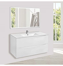 Комплект мебели белый глянец 101,5 см Vincea Mia VMC-2MC100GW + VBS-13100 + VLM-3VN100