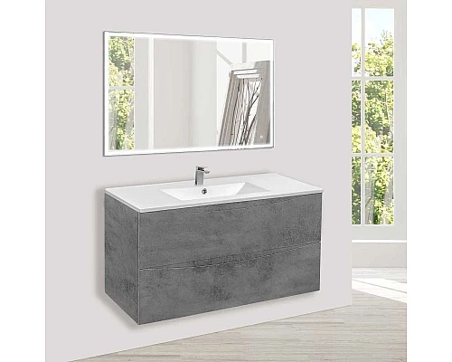 Приобрести Тумба с раковиной бетон 101,5 см Vincea Mia VMC-2MC100BT + VBS-13100 в магазине сантехники Santeh-Crystal.ru
