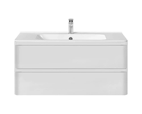 Заказать Тумба с раковиной белый глянец 100 см Vincea Vico VMC-2V100GW + VCB-2VP100W в магазине сантехники Santeh-Crystal.ru