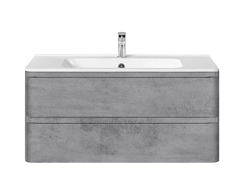 Приобрести Тумба с раковиной бетон 100 см Vincea Vico VMC-2V100BT + VCB-2VP100W в магазине сантехники Santeh-Crystal.ru