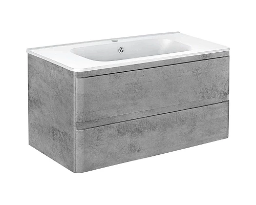 Приобрести Тумба с раковиной бетон 100 см Vincea Vico VMC-2V100BT + VCB-2VP100W в магазине сантехники Santeh-Crystal.ru